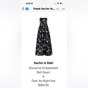 Sachin + Babi Dark Ikat A-Line Gown